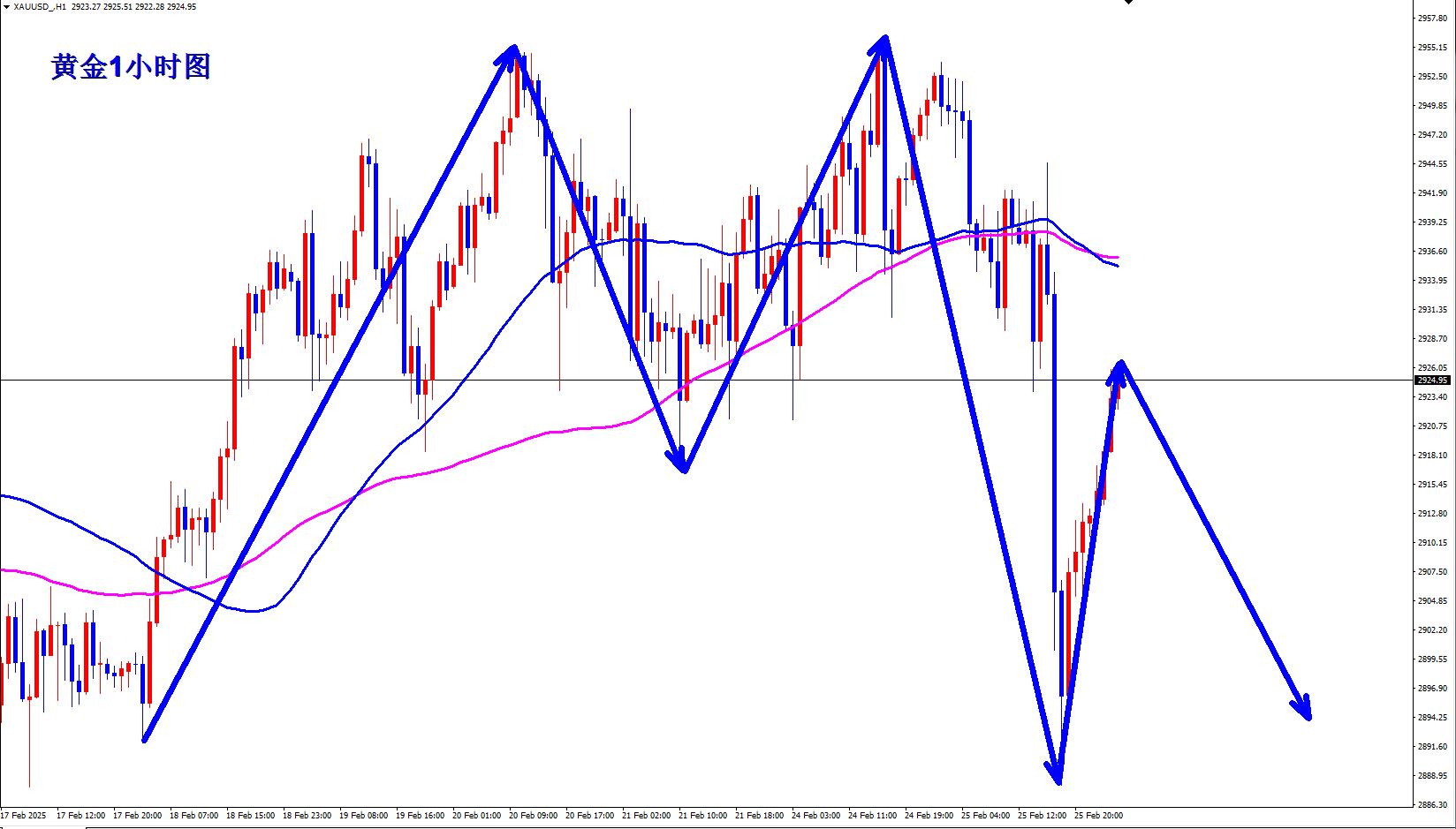 【XM外汇平台】：黄金早盘现价2925直接空！(图1)