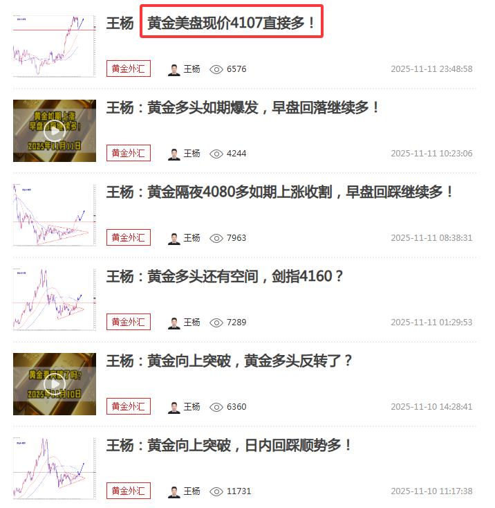 【XM外汇】：黄金隔夜4107多继续大涨收割，早盘回落继续多！(图1)